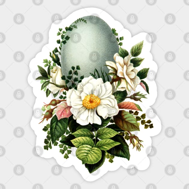 Vintage Robins Egg and Rose Sticker by HolidayBug